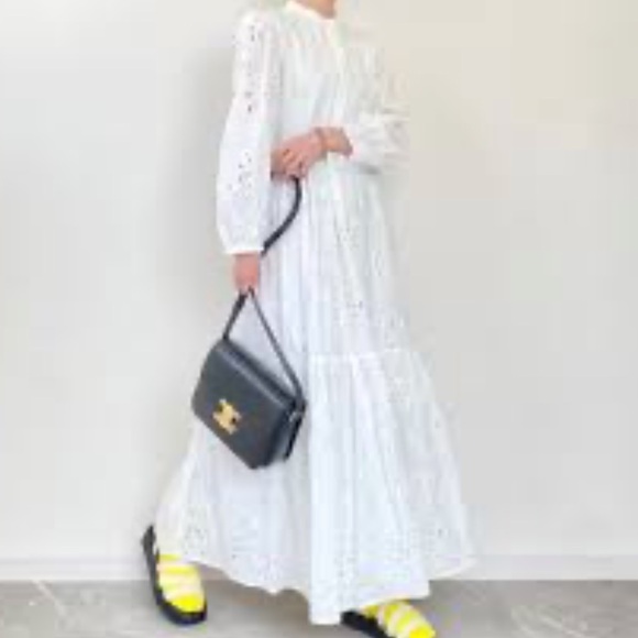 ShopEvelynne Dresses & Skirts - 36 CHIC WHITE BOHO EYELIT COTTON MAXI DRESS